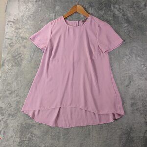 Vince Camuto Women XS Petite Vibrant Purple Classic Soft Girl Flowy High Low Top